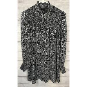 Sanctuary Womens Black/White Sparks Fly Long Sleeve Swing Dress Size S